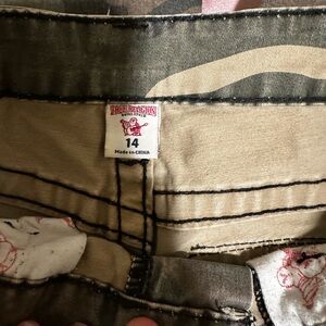 True Religion Olive and Tan Camouflage Pants